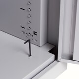 thumbnail of Armários de metal com portas de batente cor antracite ral 7015 inclui 4 prateleiras. Dimensão 102x198x45cm (comprimento x altura x profundidade)