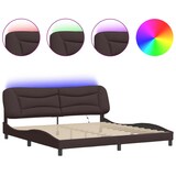 thumbnail of vidaXL Bettgestell mit LED Dunkelbraun 200x200 cm Stoff