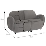 thumbnail of Set da salotto HWC-P33, divano a 2 posti 2x poltrone, tessuto/ceniglia tessile (330 g/m²) Oeko-Tex ~ marrone