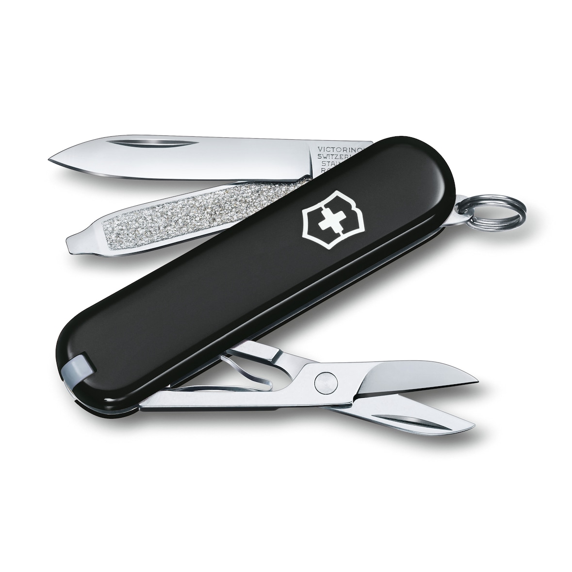 Victorinox Navaja de bolsillo Classic SD, 58mm, 7 funciones, hoja, tijeras, lima de uñas, negro