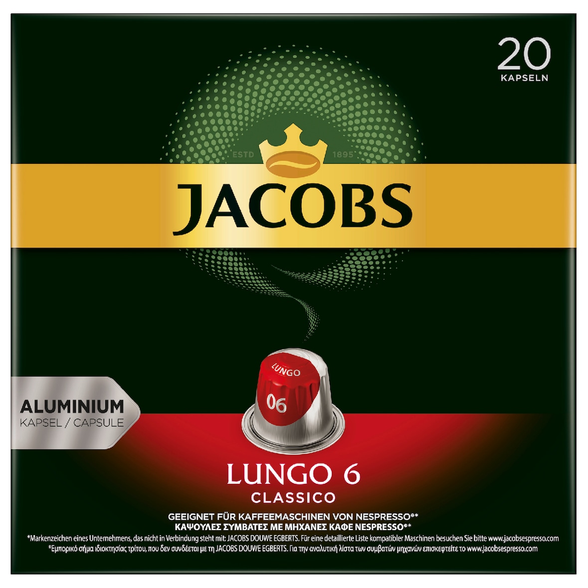 Jacobs Kaffeekapseln Lungo Classico 20 Kapseln (104 g)