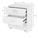 thumbnail of ML-Design Nachttisch 2er Set Weiß Holz 45x52x34 cm, 3 Schubladen mit Alu-Griffen, Nachtkommode Beistelltisch