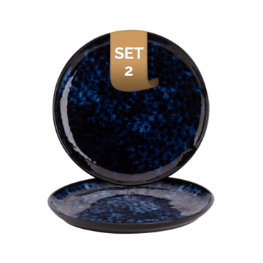 Palmer Bord Bama Blue 21 cm Blauw Stoneware 2 stuks