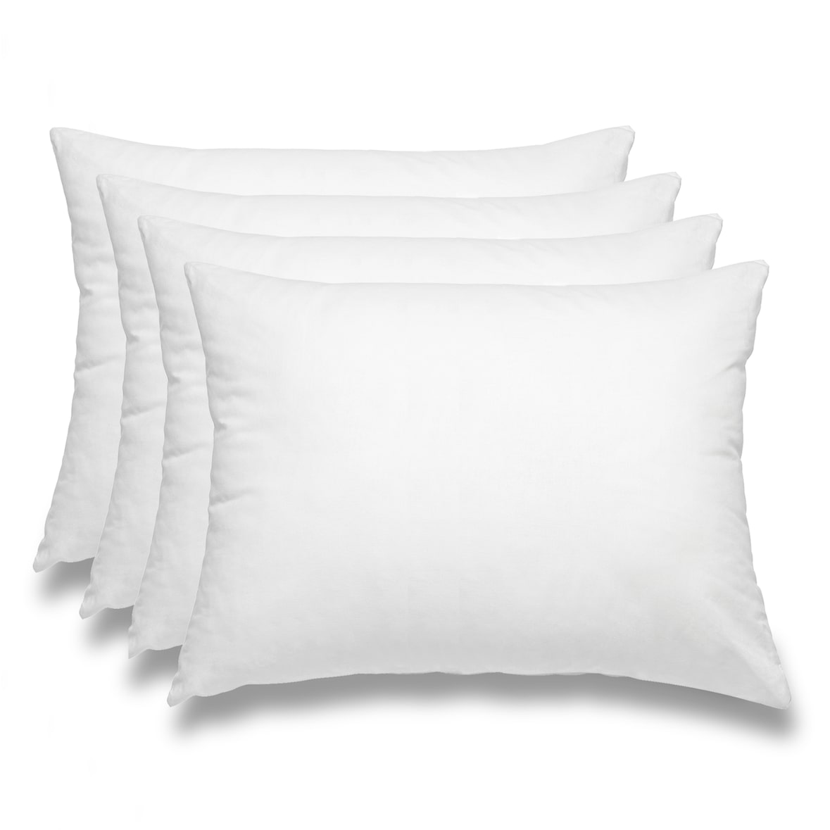 4er Set Federkissen 100% Federn 40x60 - 600g OEKO-TEX Kissen Füllkissen Bezug Baumwolle weiß / Innenkissen / Kissenfüllung / kleine Kopfkissen / Sofak