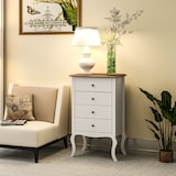 thumbnail of HOMCOM cómoda con 4 cajones cómoda de dormitorio estilo francés con diseño anti-vuelco cajonera para salón pasillo 60x40x98,5 cm blanco y roble
