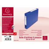 thumbnail of Exacompta - Réf. 54632E - Carton de 10 boites d'archives à pression Dos 40 mm polypropylène 7/10e Opaque - A4 - Bleu