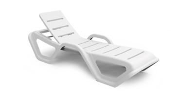 SHAF - Pack de 25 tumbonas apilables Monoblock. Reclinables y con brazo - Color Blanco