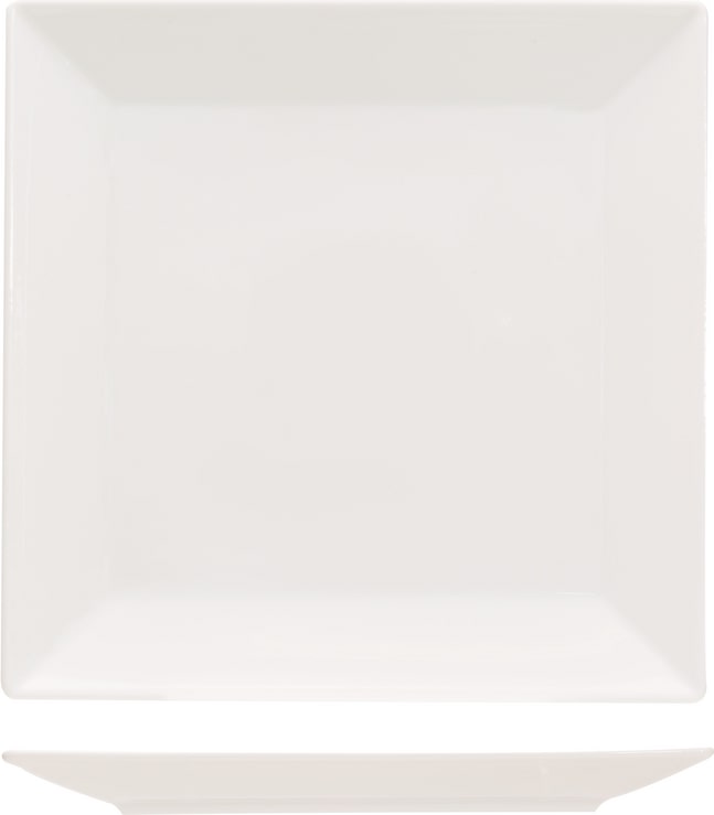 METRO Professional Plato llano Modern, porcelana, 25 x 25 cm, cuadrado, blanco