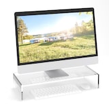 thumbnail of Relaxdays Monitorständer, Acryl, ergonomisch, H x B x T: 10 x 50 x 20 cm, Bildschirmerhöhung Schreibtisch, transparent