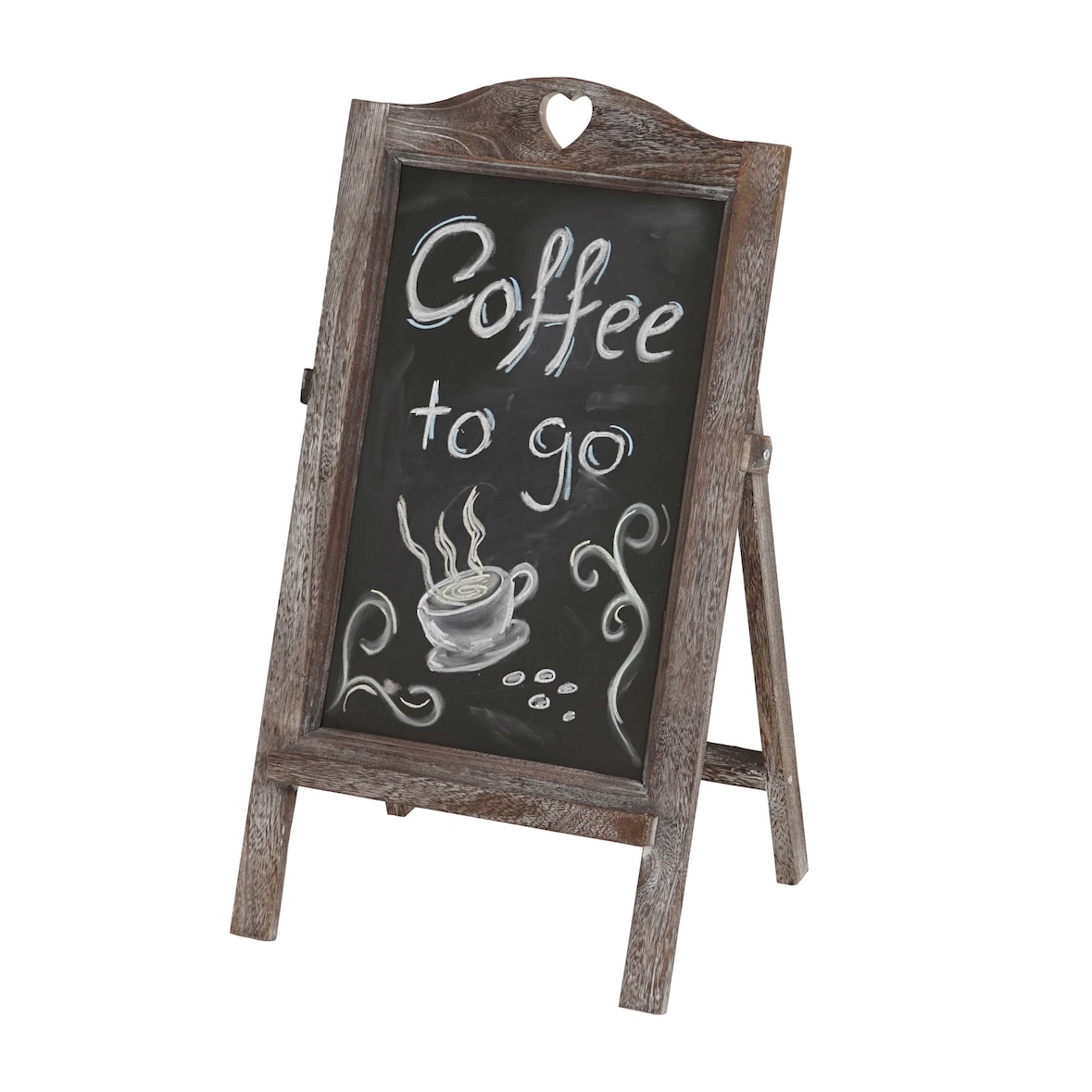 Reclamebord HWC-E51, krijtbord, 66x37x27cm Shabby-Look Vintage ~ bruin