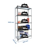 thumbnail of SimonRack Metallregal, 1800x800x300 mm, 5 Ebenen, Metallboden, 180 kg Biegepunkt, Anthrazit/Verzinkt - Simonclick