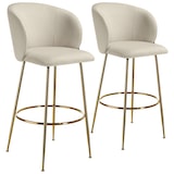 thumbnail of tectake Sgabello Luana, con schienale, effetto velluto - 405854