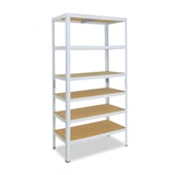 thumbnail of shelfplaza HOME 200x40x45 cm Schwerlastregal in weiß mit 6 Böden und 145 kg Traglast pro Boden