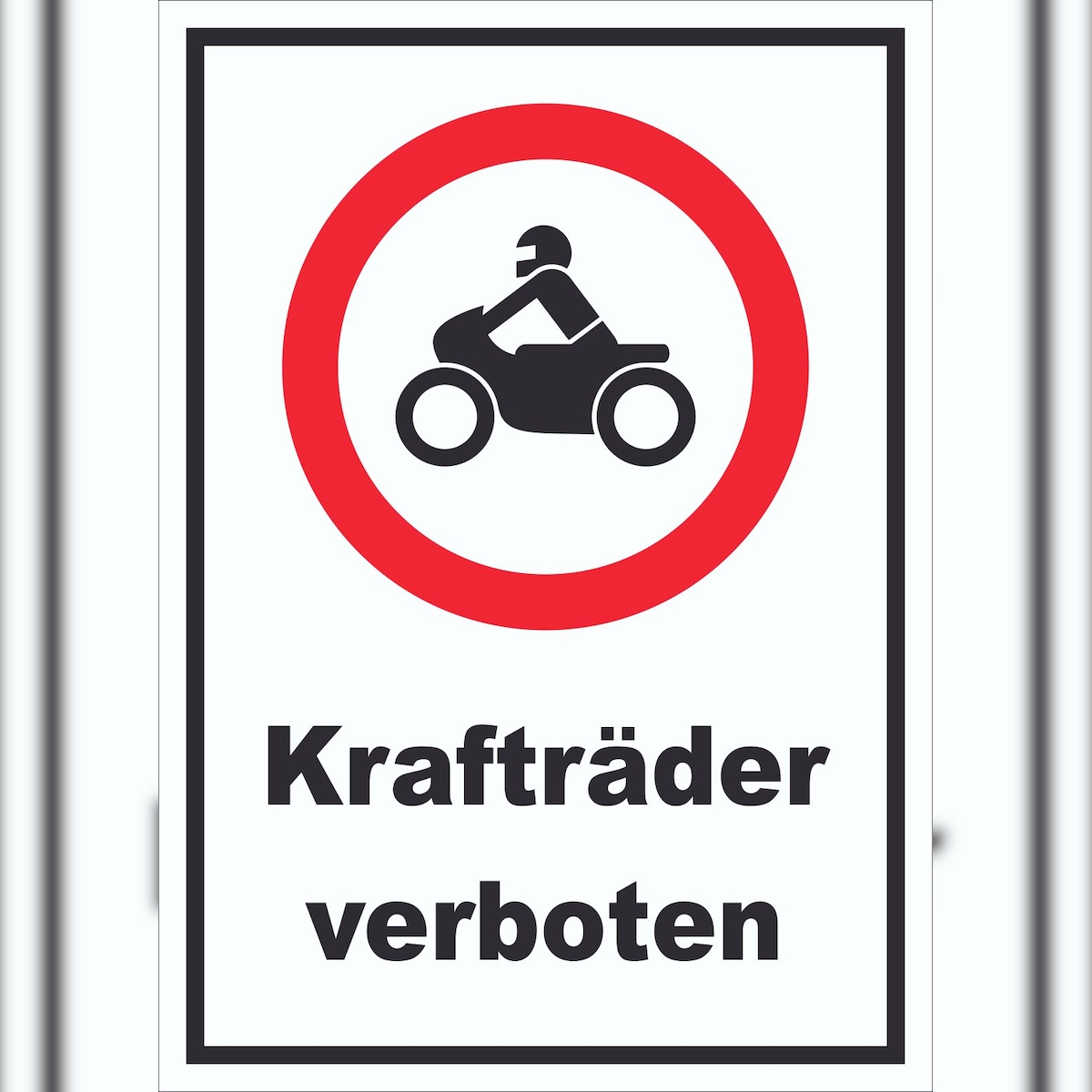 HB-Druck Schild Verbot Krafträder A2 (420x594mm)