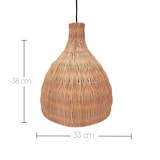 thumbnail of Lumisky Suspension Extérieure Rotin Beige H38cm Câble 5m Rotin Beige