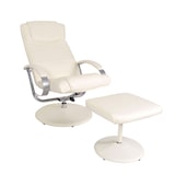 thumbnail of Relaxliege Relaxsessel Fernsehsessel N44 mit Hocker ~ creme-weiß