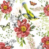 thumbnail of Home Fashion, Bird and Roses, Lunch-Servietten aufgefaltetes Maß 33 cm x 33 cm, im Viertelfalz, 20 Stück pro Pack