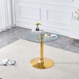 thumbnail of Esstisch Glas/Metall Gold Transparent rund 85x85x76 cm