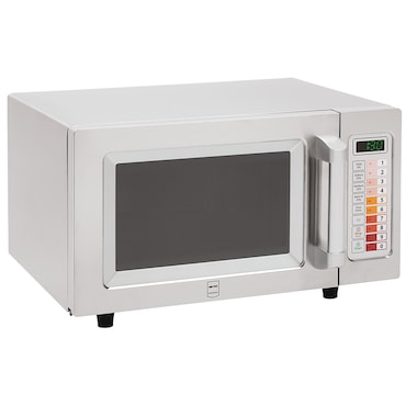 METRO Professional Microondas GMW1125, aço inoxidável, 51.1 x 43.2 x 31.1 cm, 25 L, 100 programas, temporizador 60 min, prato de max Ø 30.5 cm, prata