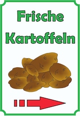 Frische Kartoffeln mit Pfeil