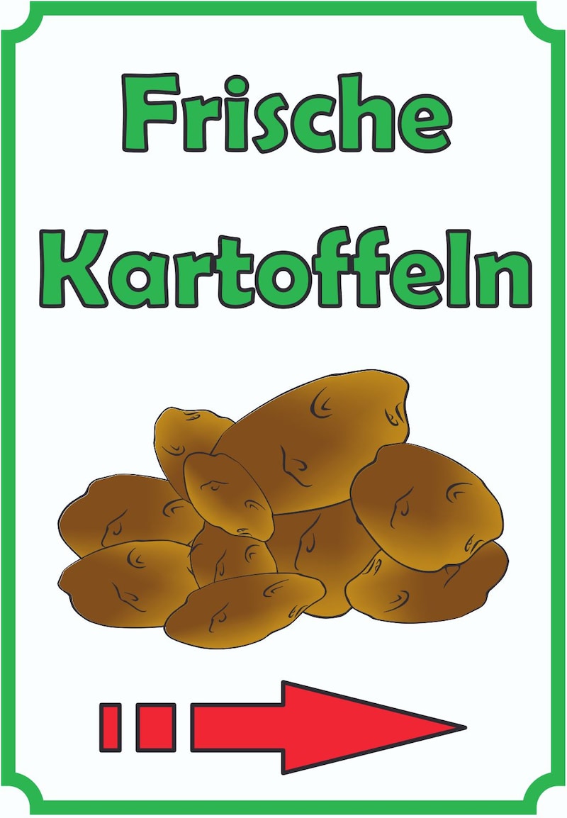 Frische Kartoffeln mit Pfeil
