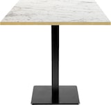 thumbnail of RestooTab - Tisch Milan 70x70cm Dekor Calacatta Kanten messingfarben