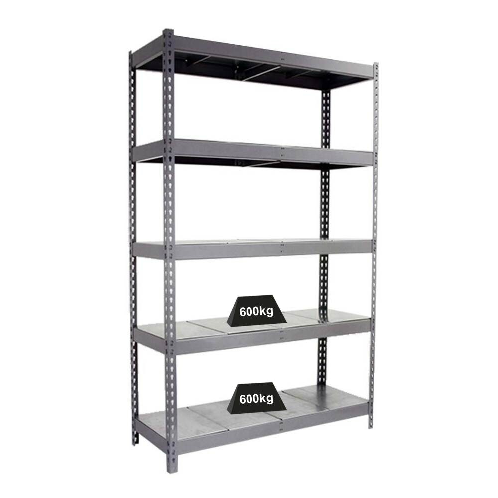 PROREGAL Schwerlastregal METAL BEAST FIVE | HxBxT 200x150x60cm | Fachlast 600kg | Grau | Standregal Metallregal Lagerregal