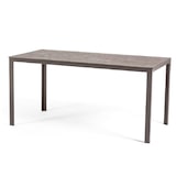 thumbnail of Lot de jardin avec table et 6 chaises, table rectangulaire avec structure en acier et chaises monobloc empilables en résine – Thomas+Anna/Taupe