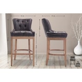 thumbnail of Taburete Lakewood Cuero Aútentico & Madera Clara Marrón
