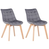 thumbnail of Set de 2 Sillas de comedor Passaic en terciopelo Gris