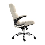 thumbnail of Sedia da ufficio HWC-J21, sedia direzionale girevole da scrivania, regolabile in altezza ~ tessuto/tessuto marrone chiaro