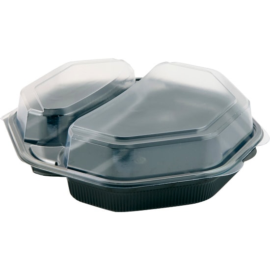 Octaview Boxen mit anhängendem Deckel 2-geteilt 230 x 230 x50 mm 580/280 ml