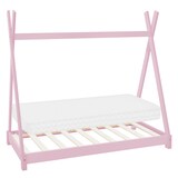 thumbnail of ML-Design Kinderbett Tipi 70x140 cm Rosa mit Matratze & Lattenrost, Indianer Bett aus Kiefernholz, Hausbett für Mädchen & Jungen, Bodenbett Kinderhaus