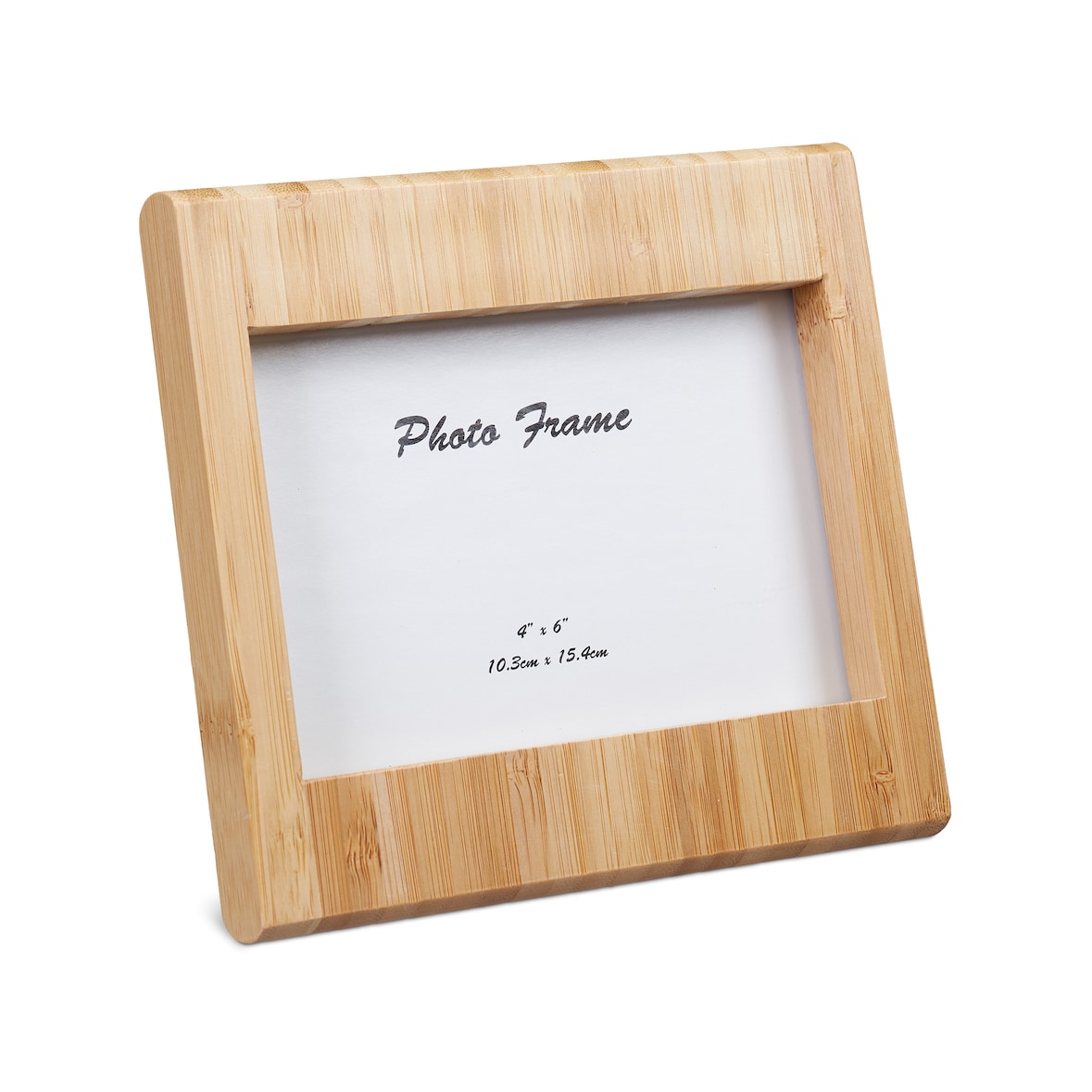 Relaxdays Bambus Bilderrahmen, Fotorahmen zum Hinstellen, hoch & quer, befüllbarer Stehbilderrahmen, 10x15cm Foto, natur