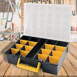 thumbnail of Organizador de plástico L362 x P250 x H85 mm con separadores extraíbles, tapa transparente