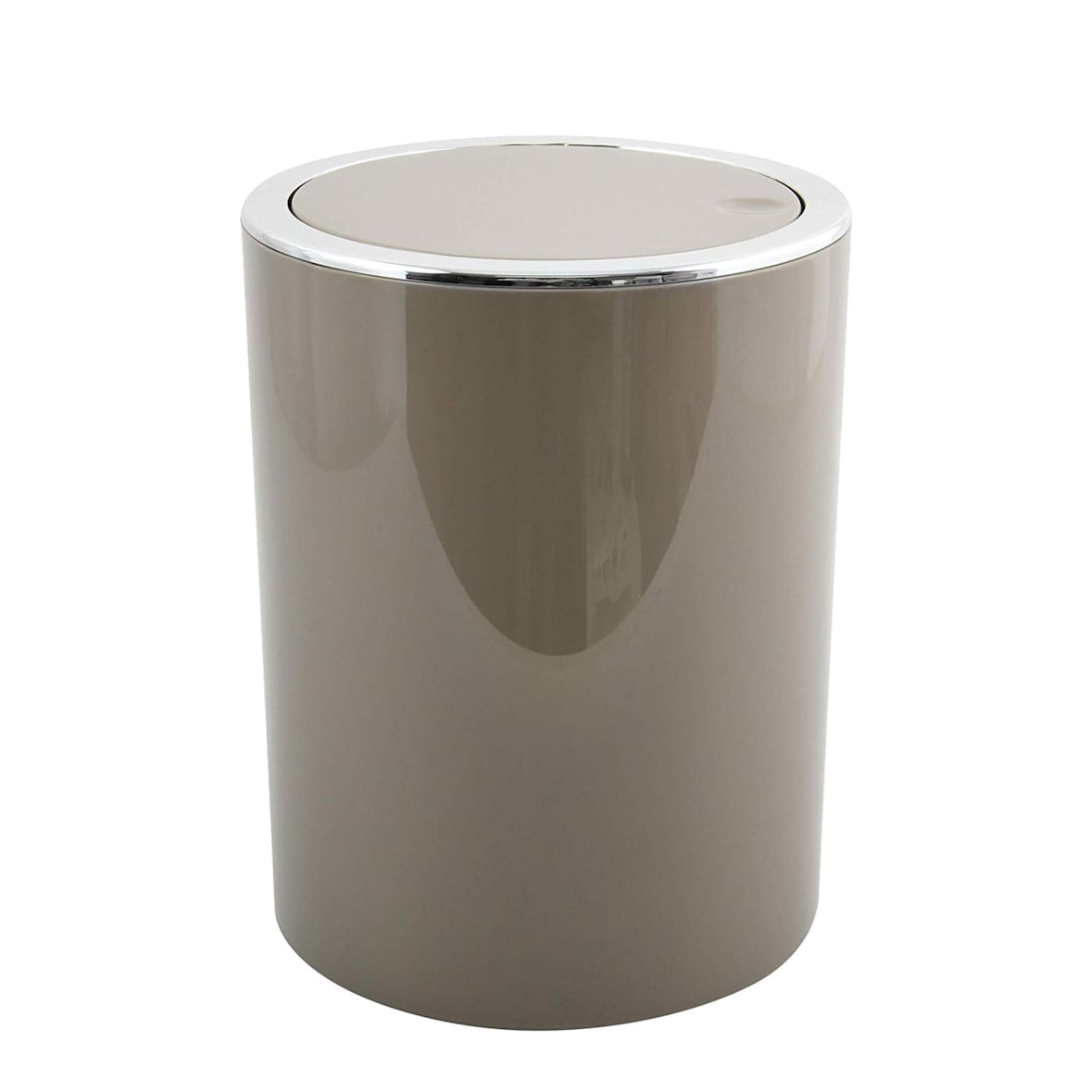 WellHome - Papelera con Tapa Basculante 6L en color Marrón Ø19x24,2cm - Kama-k