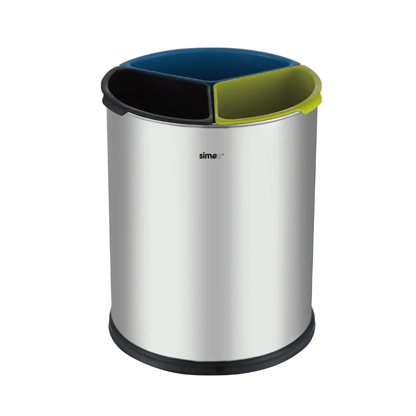 Cubo Reciclaje Acero Inoxidable 3 Separadores