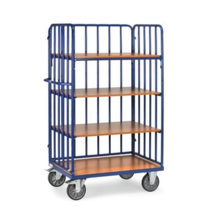 Etagenwagen, Tragl. 500kg, 4 Etage(n), Ladefl. LxB 1000x600mm, Holzböden, RAL5007