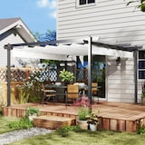 thumbnail of Outsunny Gazebo Pergola 4x4 m per Esterni con Tetto Retrattile Bianco