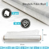 thumbnail of 18 Rolos de Filme Estirável Transparente 51 cm x 95 m | Para Embalagem, Mudança e Alimentação