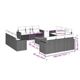 thumbnail of vidaXL 13-tlg. Garten-Sofagarnitur mit Kissen Schwarz Poly Rattan