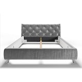 thumbnail of KAWOLA Bett ANNY Polsterbett Kopfteil niedrig Velvet silber 200x200cm