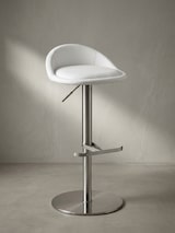 thumbnail of Barhocker `Donau`, höhenverstellbar, halbrunde Rückenlehne, Edelstahl, max. 110 kg Belastung. Weiß, 43x43x90 cm | Kadima Design