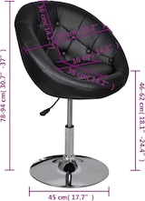 thumbnail of Décoshop26 - Barhocker x1 höhenverstellbarer Lounge-Sessel aus schwarzem PVC und Stahl DEC029515
