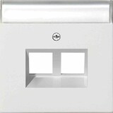 thumbnail of System 55 Zentralplatte, Modular-Jack, 2f, reinweiß, mit Beschriftungsfeld, 2640112