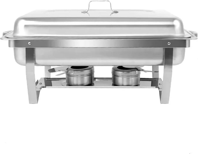 Chafing Dish Buffetwärmer 9L – Edelstahl Mit 4x 1/3 GN-Behältern, Für Catering, Partys & Buffets – Inkl. Griffen