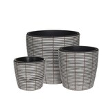 thumbnail of 3 Blumentöpfe 25-40cm Kunststoff runde Pflanzgefäße Blumenübertöpfe Aussenbereich & Innenbereich Blumentopf Pflanzentopf Garten Deko Grau