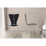 thumbnail of Décoshop26 - Chaise de cuisine salle à manger x1 empilable dossier triangle en bois noir et métal chromé 10_0003332