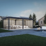 thumbnail of Weide Holzoptik Lamellenwand für Weide Pergola | drehbare Lamellen | aus Aluminium | anthrazit