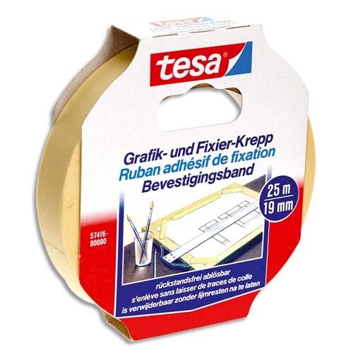 tesa® 57416-00000-02 Fixierband Grafik- und Fixier-Krepp - 25 m x 19 mm, Papier, beige